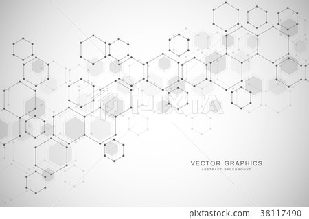 Abstract medical background with molecules 38117490