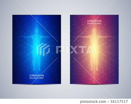 Cover or poster design with human body background 38117517