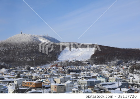 Daisen Ski Area and Okhotsk Sky Tower seen from Monbetsu City Station Daisen Ski Area and Okhotsk Sky Tower seen from Monbetsu City Station 38117720
