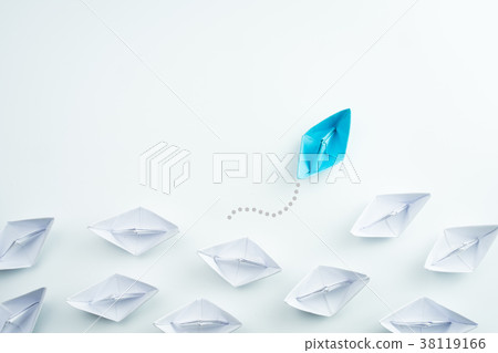 blue paper ship 38119166