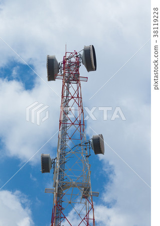 Communication Tower with antenna satellite dish Communication Tower with antenna satellite dish 38119228