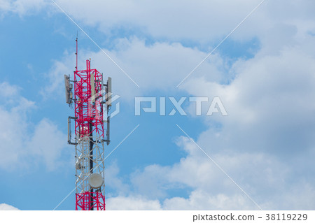 Communication Tower with antenna satellite dish 38119229