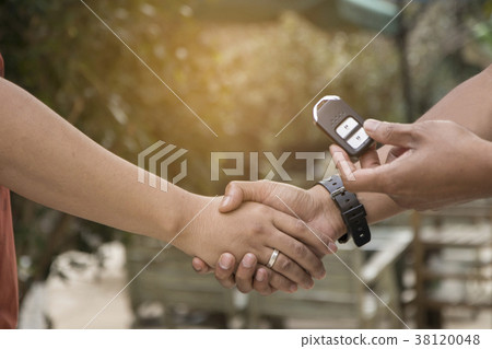 Man shaking hand after success deal Man shaking hand after success deal 38120048