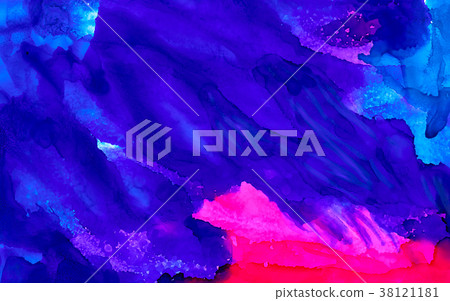 Blue paint with pink spot 38121181