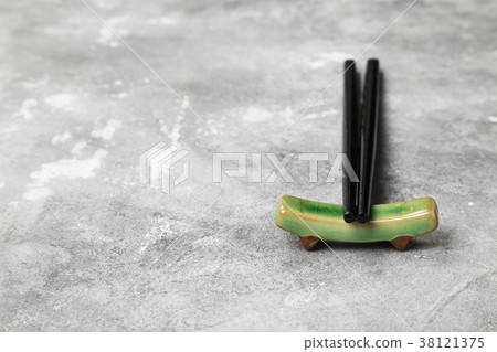 Traditional ware for Asian food on gray background 38121375