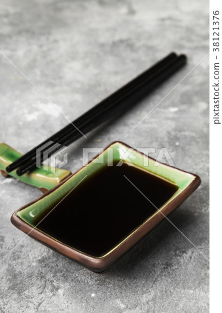 Soy sauce in traditional Asian ware 38121376