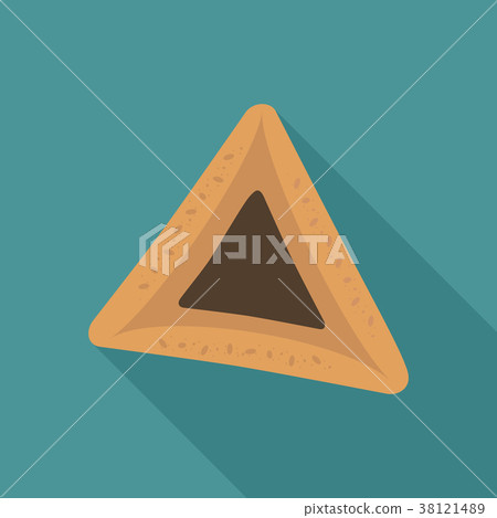 Purim holiday hamantash with chocolate icon 38121489