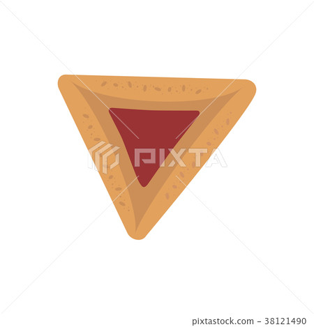 Purim holiday hamantash with strawberry jam icon Purim holiday hamantash with strawberry jam icon 38121490