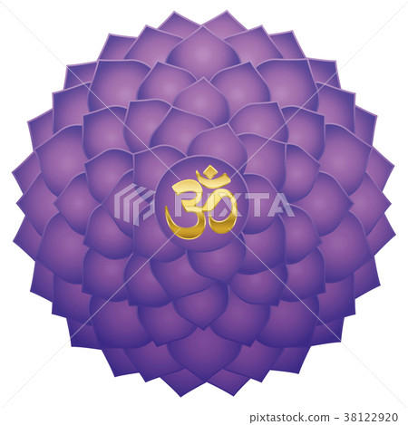 Crown Chakra Aum Symbol Lotus Sahasraha Stock Illustration 38122920 Pixta