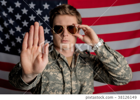 Brave young officer is ready to protect country Brave young officer is ready to protect country 38126149