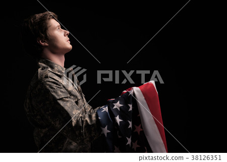 Upset military man hoping for the best Upset military man hoping for the best 38126351