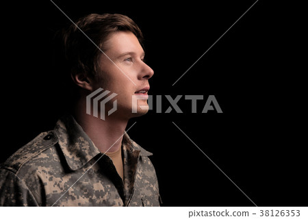 Glad young veteran thinking about his future Glad young veteran thinking about his future 38126353