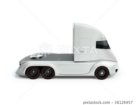 Side Image Of A Silver Colored Self Driving Stock Illustration 38126957 Pixta