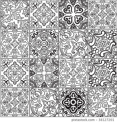 Ceramic tile with outline patchwork in spanish Ceramic tile with outline patchwork in spanish 38127201