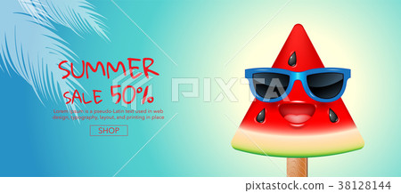 summer sale , cartoon, ice cream , face, 38128144