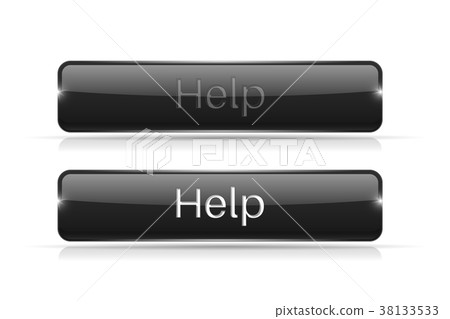 Black button HELP. Active and normal Black button HELP. Active and normal 38133533