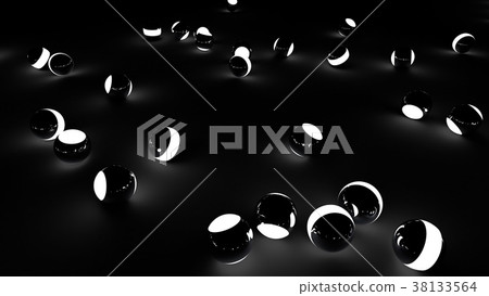 Neon balls on a black background. Abstract chaotic Neon balls on a black background. Abstract chaotic 38133564