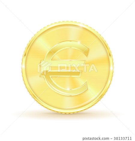 Euro golden coin - Stock Illustration [38133711] - PIXTA