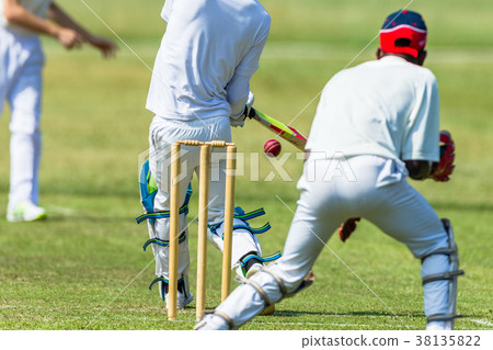 Cricket Action Players Abstract 38135822