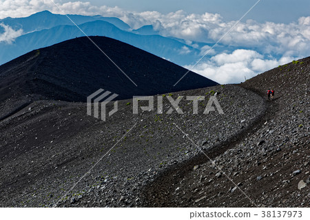 Mt. Takanaga and Mt. Atago seen from Mt. Fuji and Gotemba mountain trail 38137973