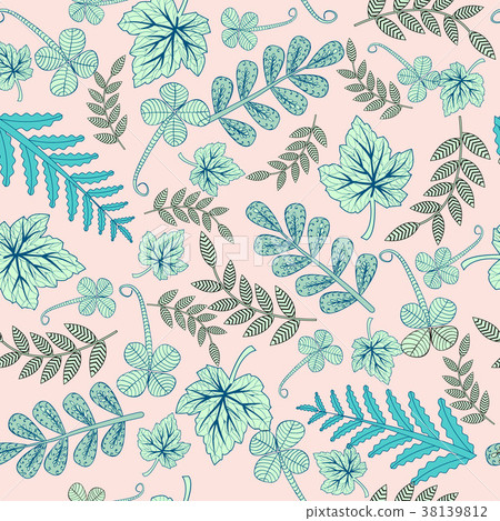 vector doodle pattern on pink background. 38139812