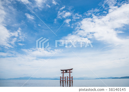 在藍天的Shirasagi寺廟 38140145