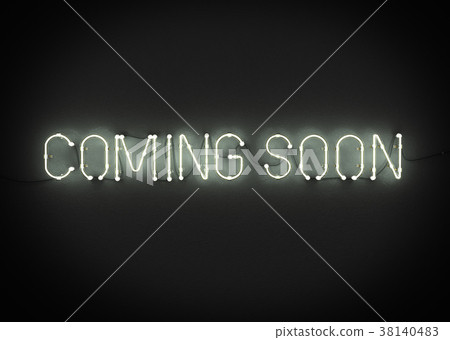 COMING SOON neon sign on dark background. COMING SOON neon sign on dark background. 38140483