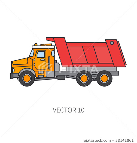Color flat vector icon construction machinery 38141861