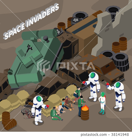 Alien Isometric Composition Alien Isometric Composition 38141948