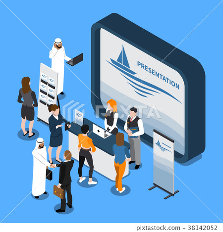 Exhibition Stand Isometric Composition 38142052