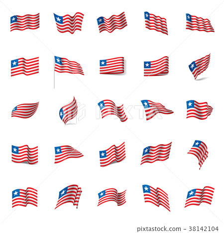 Liberia flag, vector illustration 38142104