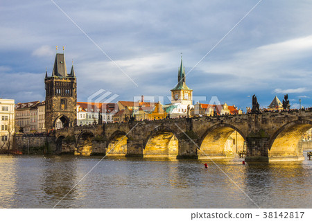 Pedestrians only Charles Bridge a.k.a. Stone 38142817