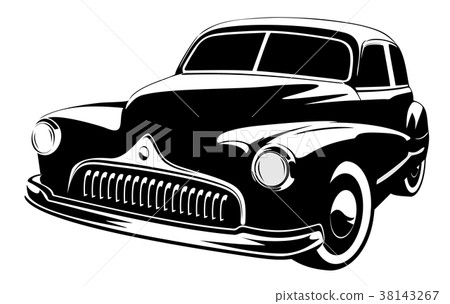 old vintage car isolated on white background - Stock Illustration ...
