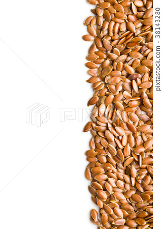 Healthy brown linseeds. 38143280