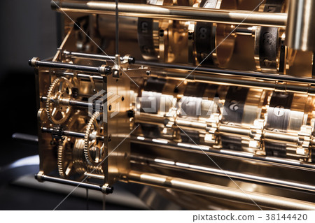Mechanism of old clock, fragment Mechanism of old clock, fragment 38144420