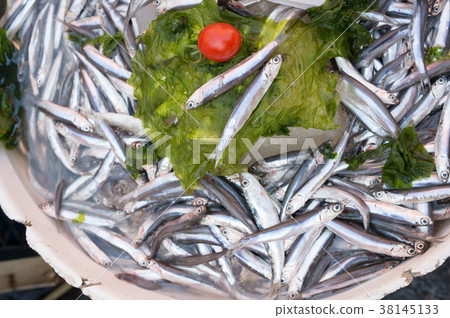 Anchovies exposed in market 38145133