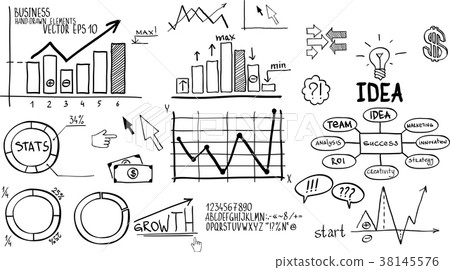 Business finance elements. Hand-drawn 38145576