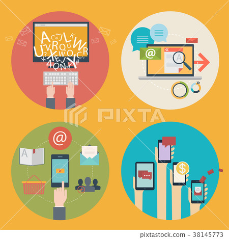 Vector set of flat design concept icons for - Stock Illustration ...