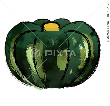 Illustration of pumpkin | Nanban | Hand-drawn style illustration Sumie | Watercolor 38146217