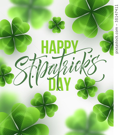 Happy Saint Patricks Day greeting lettering on 38147411