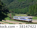 A diesel car going to the countryside of the Hijiri Line 38147422