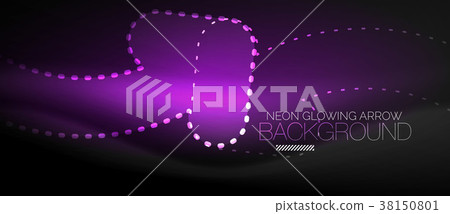 Neon techno arrow, digital abstract background 38150801