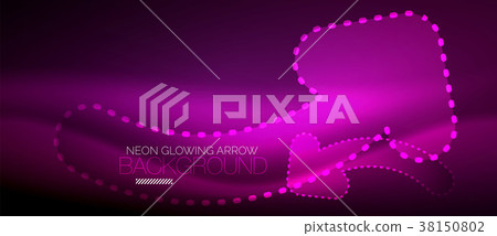 Neon techno arrow, digital abstract background 38150802