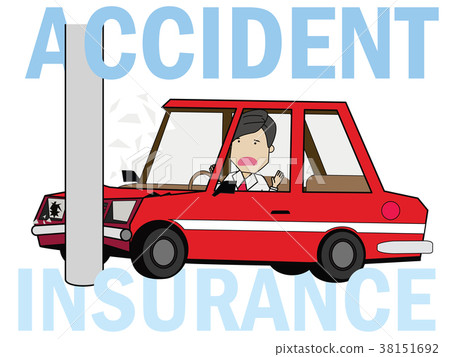 Man drive a car Accident With Pole . Man drive a car Accident With Pole . 38151692