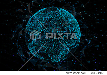 3d illustration of detailed virtual planet Earth 38153968