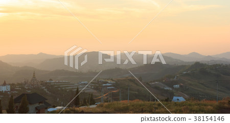 Beautiful sunrise and phasornkaew temple Beautiful sunrise and phasornkaew temple 38154146
