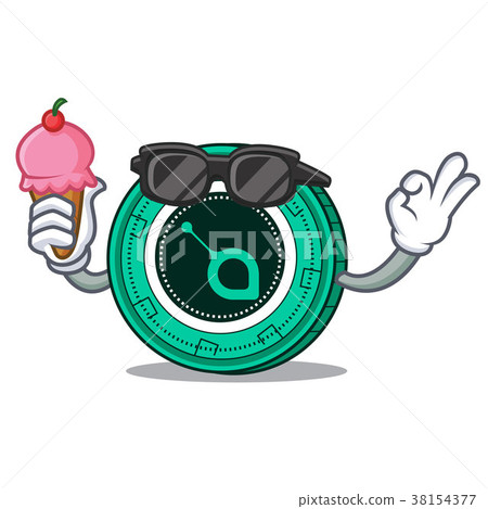 With ice cream SiaCoin character cartoon style 38154377