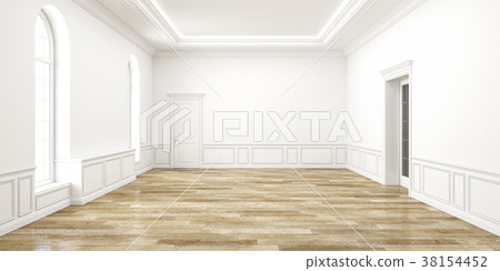Classic white empty space interior. 3d render Classic white empty space interior. 3d render 38154452