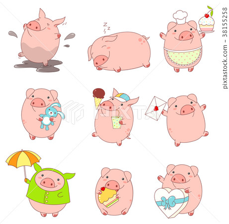 Collection of cute pigs Collection of cute pigs 38155258