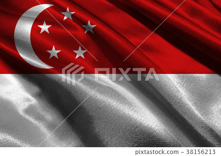 Singapore national flag 3D illustration symbol 38156213